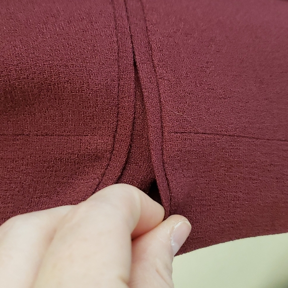 Daytrip | Burgundy Maroon Blazer with Pockets and Silver Accents | Size Small - Picture 8 of 12